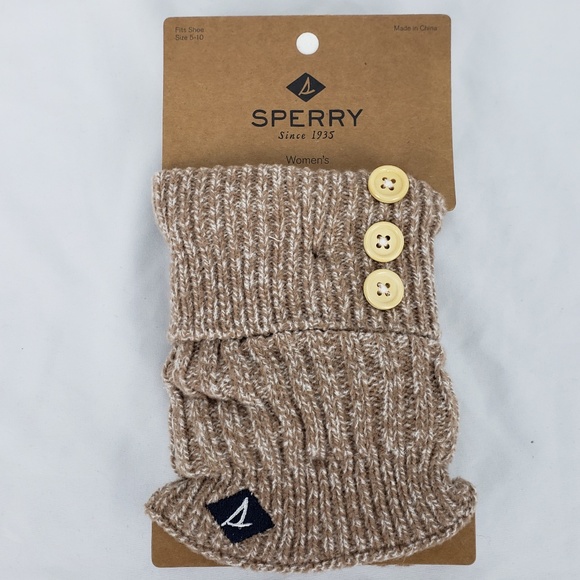 Sperry Boot Topper Tan and White Knit OS - Picture 2 of 3